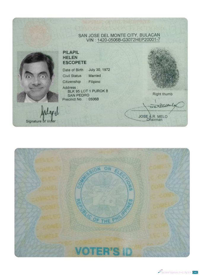 Download Philippines San Jose Del Monte voters ID card Photoshop template